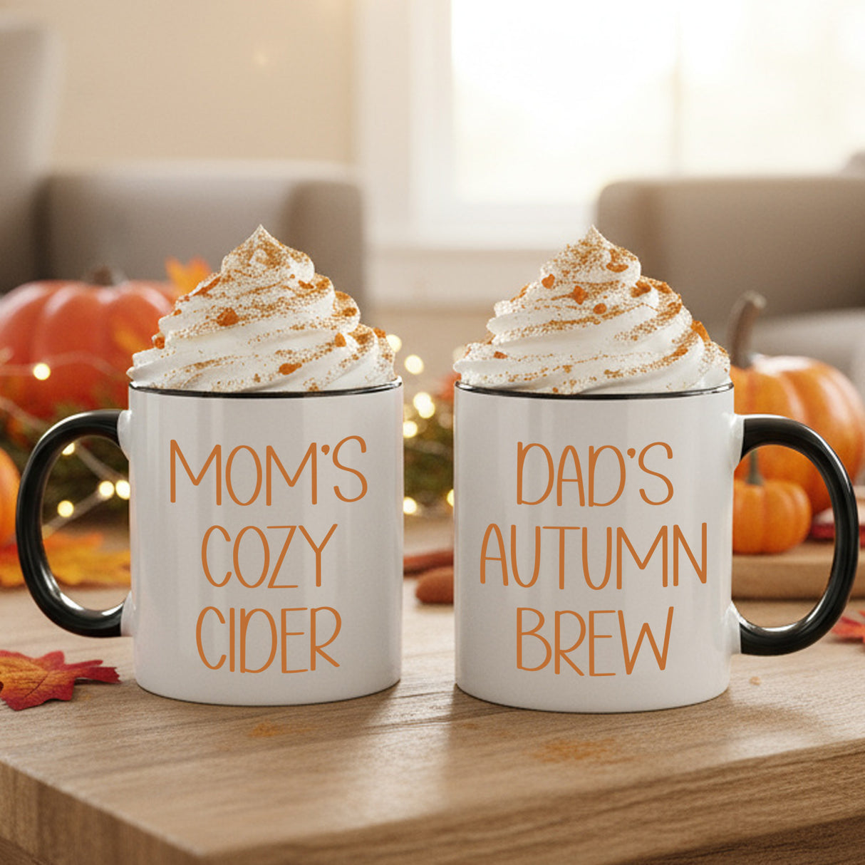 Minimalist Fall Sayings Custom Thanksgiving Mugs for Family, Autumn Coffee Cups