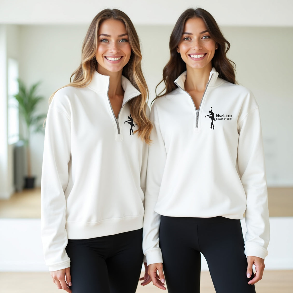 Dance company jackets and custom logo quarter zips.
