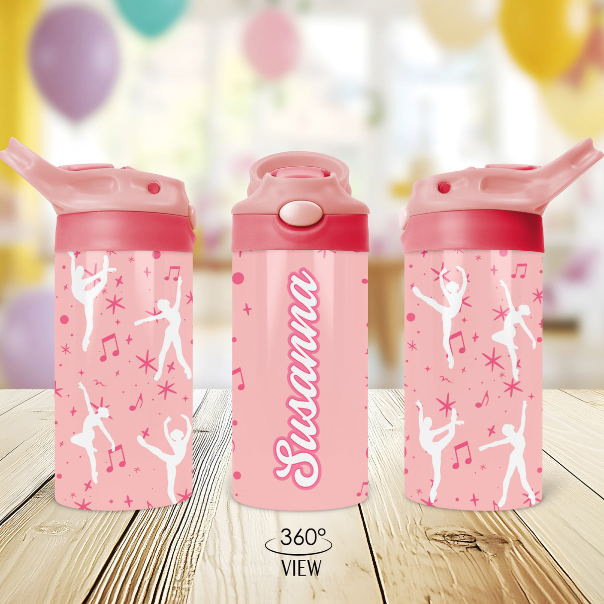 Back to school personalized water bottle with flip top lid, a practical gift for dance class or everyday use.