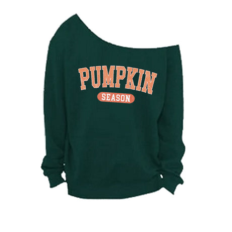 Dark Green Off The Shoulder Sweatshirt