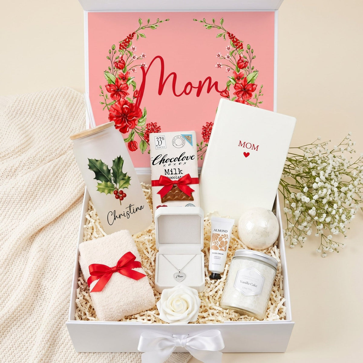 Bloom and Beloved Personalized Gift Box for Mom - Birth Month Flower Tumbler - Gifts Are Blue