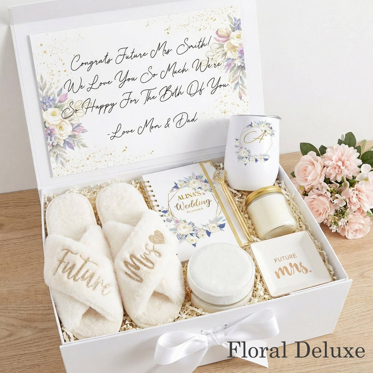 Floral Engagement Gift Box for Bride - The Best Yes Ever Gift Set - Gifts Are Blue