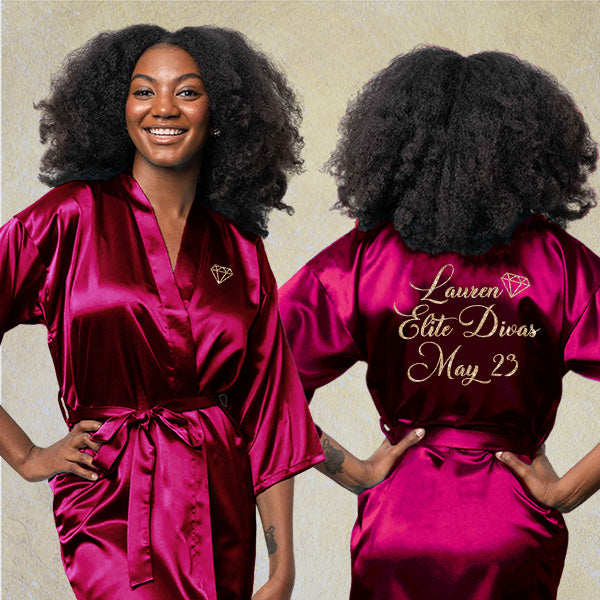 Diamond Template Personalized Robes for Women and Girls