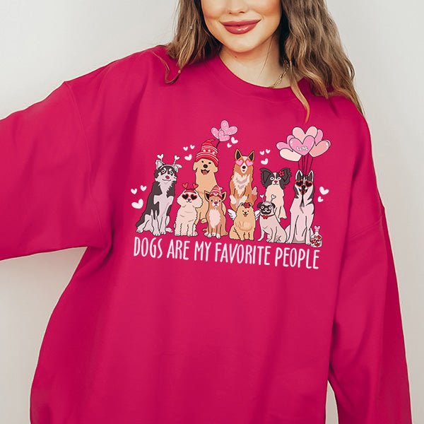 Cute Dogs Are My Favorite People Valentines Day Sweatshirts for Dog Lovers - Gifts Are Blue