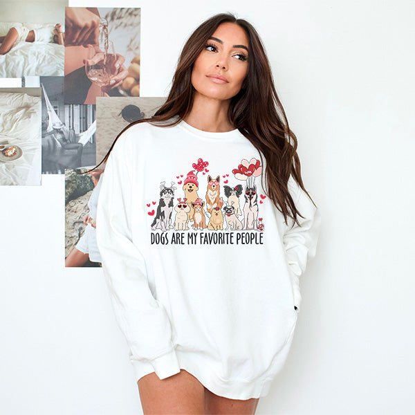 Cute Dogs Are My Favorite People Valentines Day Sweatshirts for Dog Lovers - Gifts Are Blue