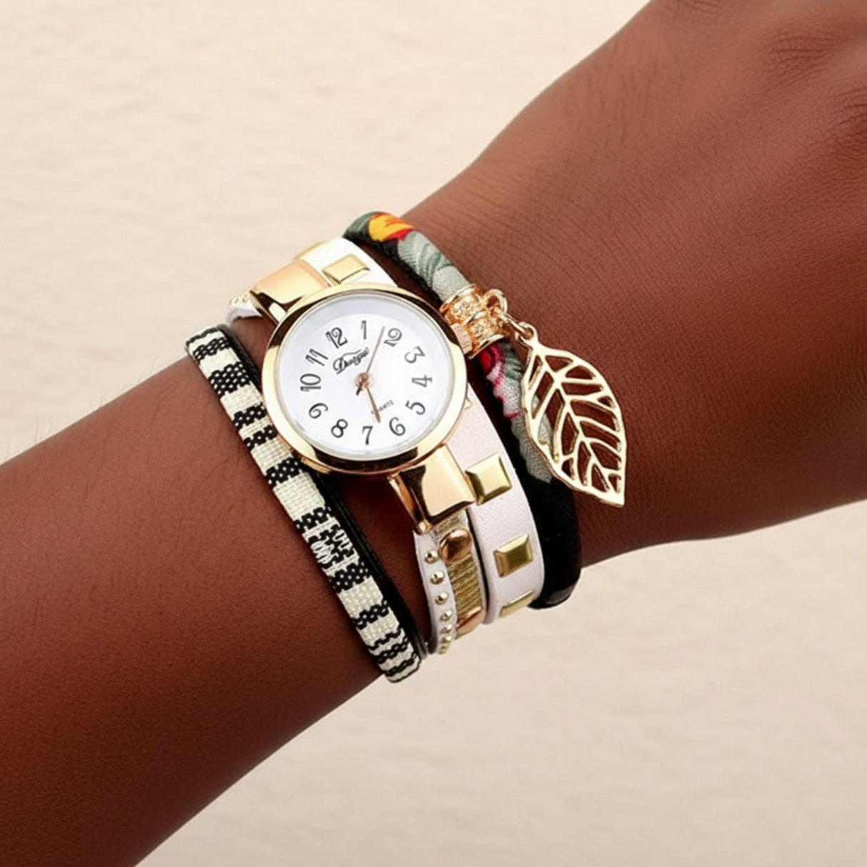 Teen Charm Fabric Bracelet Watch with Gift Box