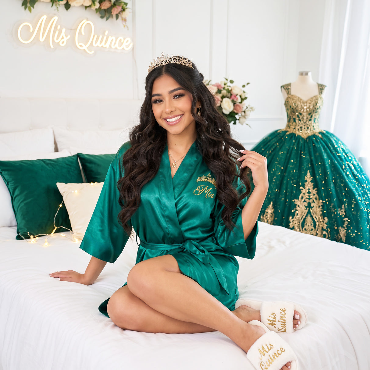 Classic Princess Quince Robe Personalized, Quinceanera Gift