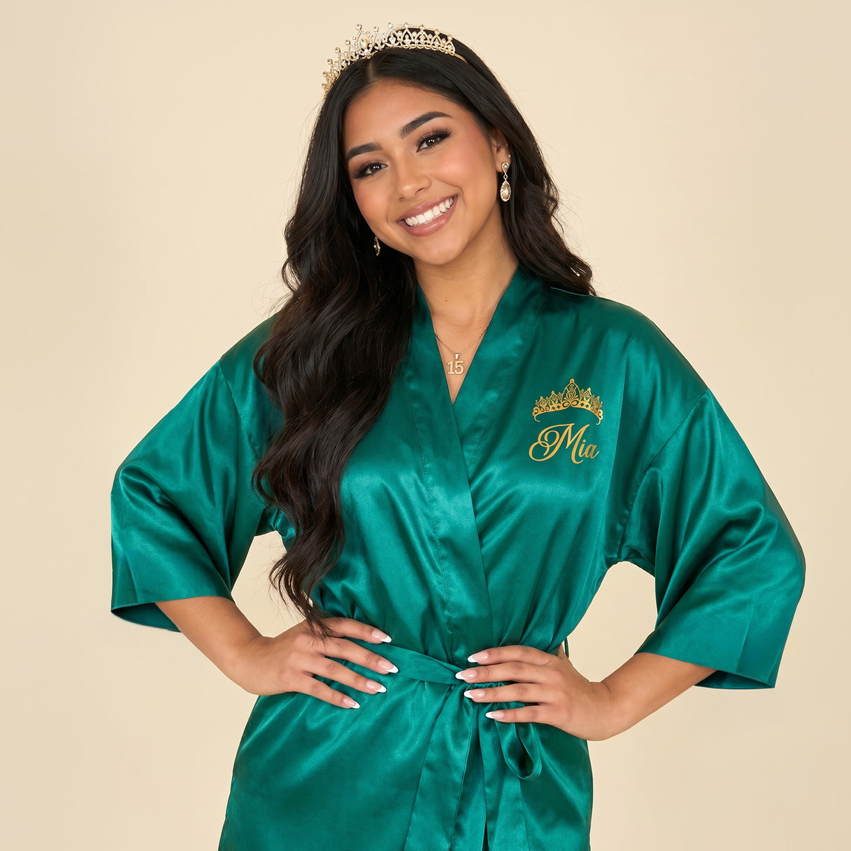 Classic Princess Quince Robe Personalized, Quinceanera Gift