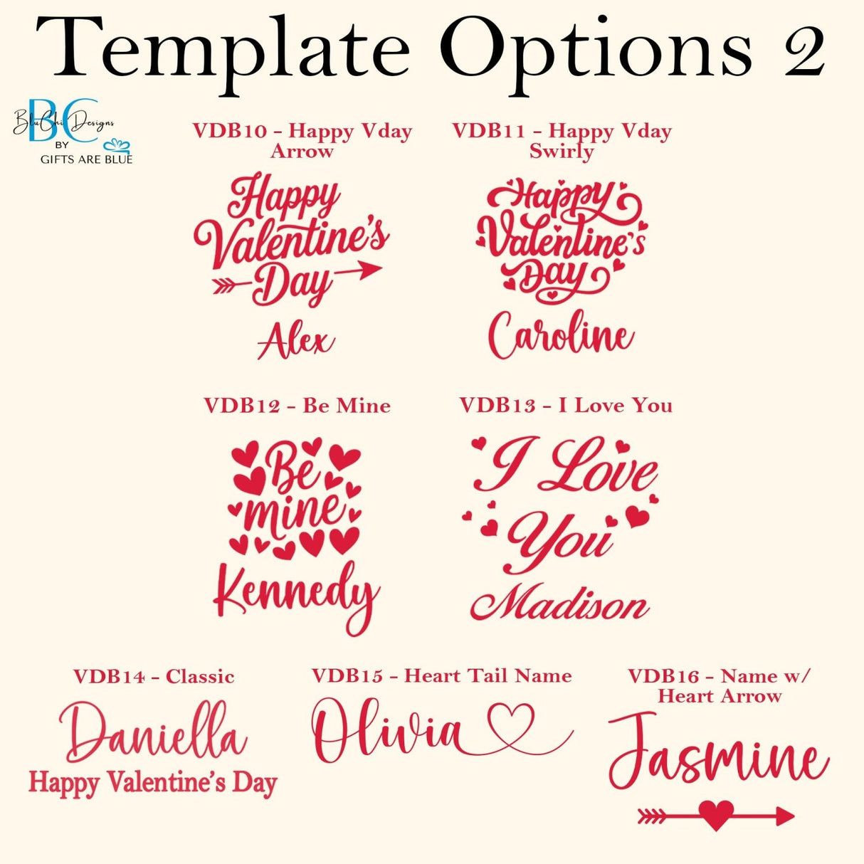 Multi Design Personalized Empty Valentine's Gift Box w Magnetic Lid, Bow and Crinkle Paper - Gifts Are Blue