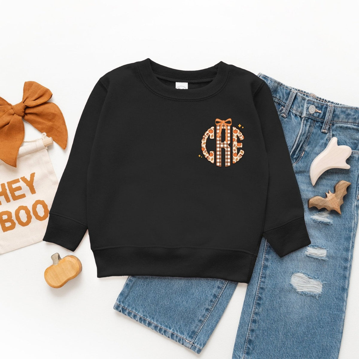 Pocket Personalized Fall Monogram Sweatshirts for Girls, Cute Fall Sweaters - Gifts Are Blue