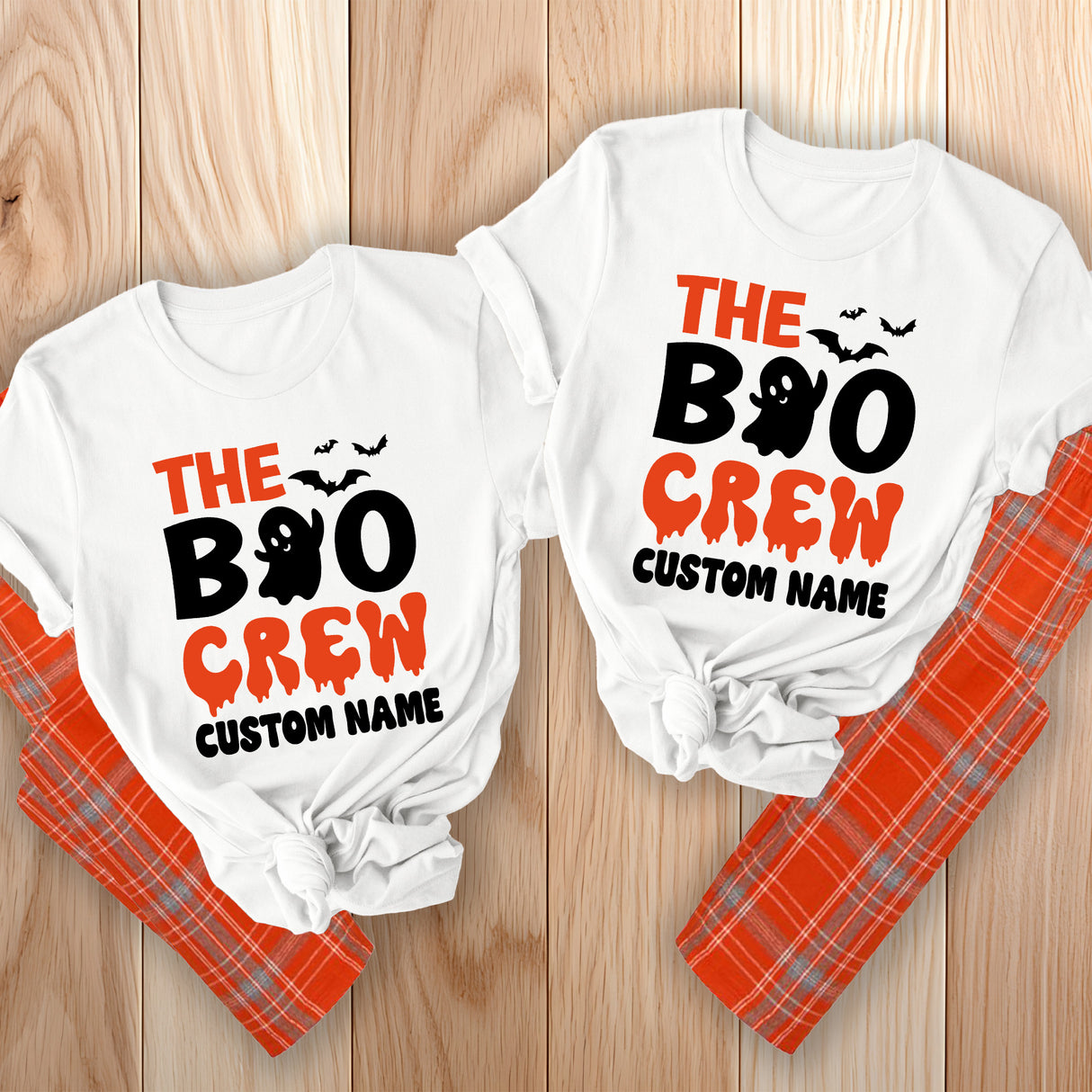 Halloween shirts for kids, family, groups, and adults, personalized with name.