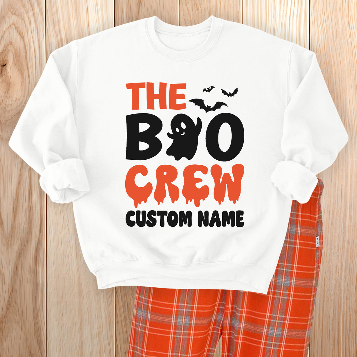 Matching Halloween pjs for family, couples, and kids, personalized with first or last name.