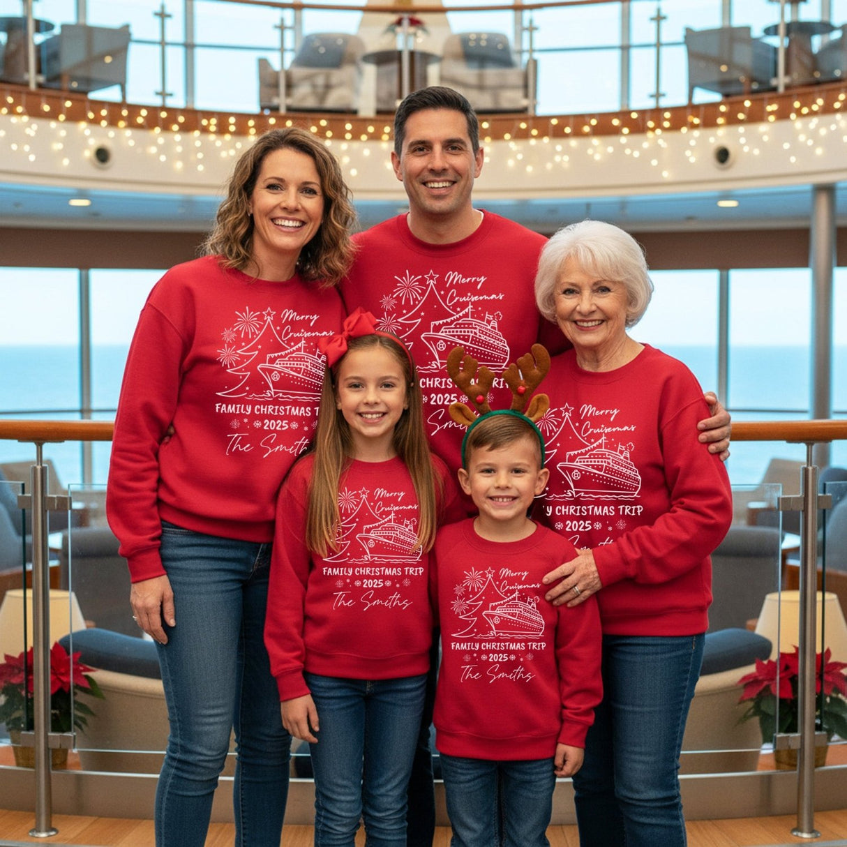 Merry Cruisemas Personalized Family Christmas Vacation Shirts with Name - Gifts Are Blue