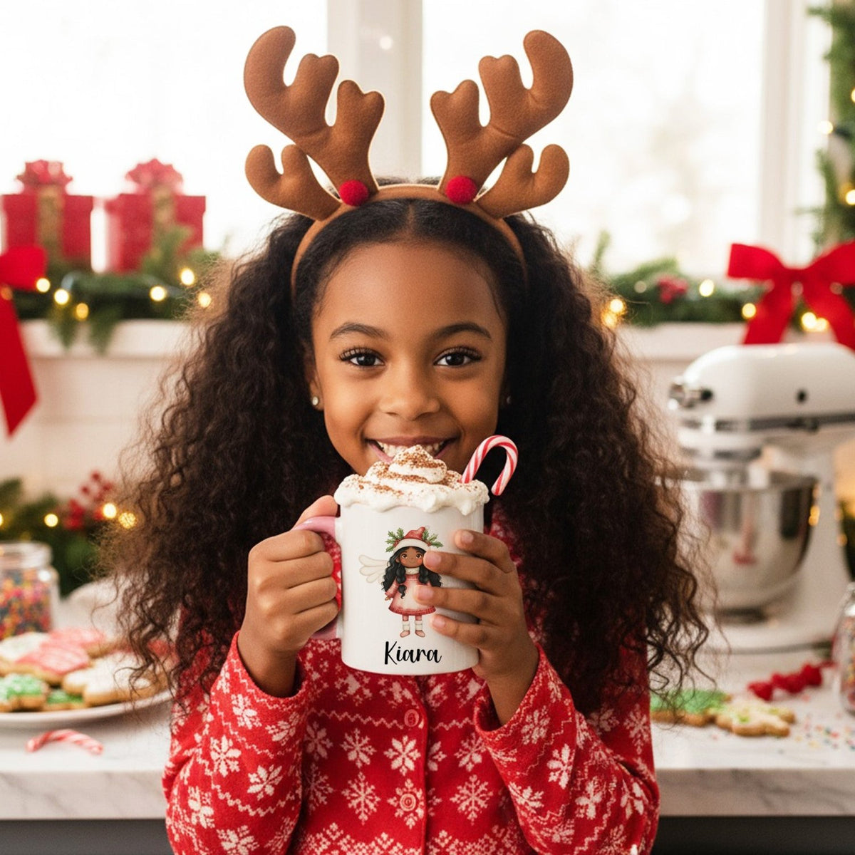 Vintage Christmas Characters Personalized Christmas Mugs for Family and Friends - Gifts Are Blue