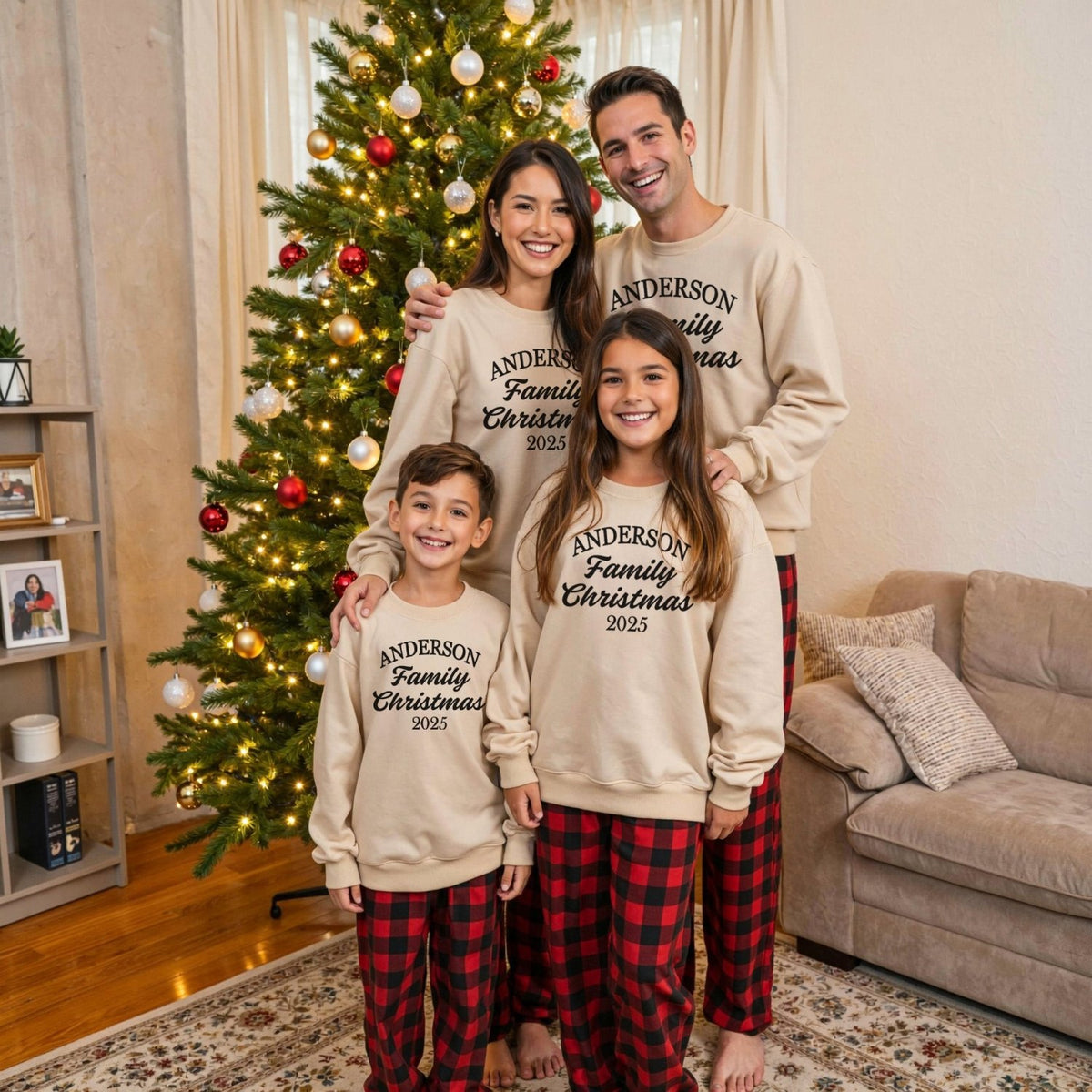 Classic Matching Family Christmas Pajamas Set for Kids and Adults - Gifts Are Blue