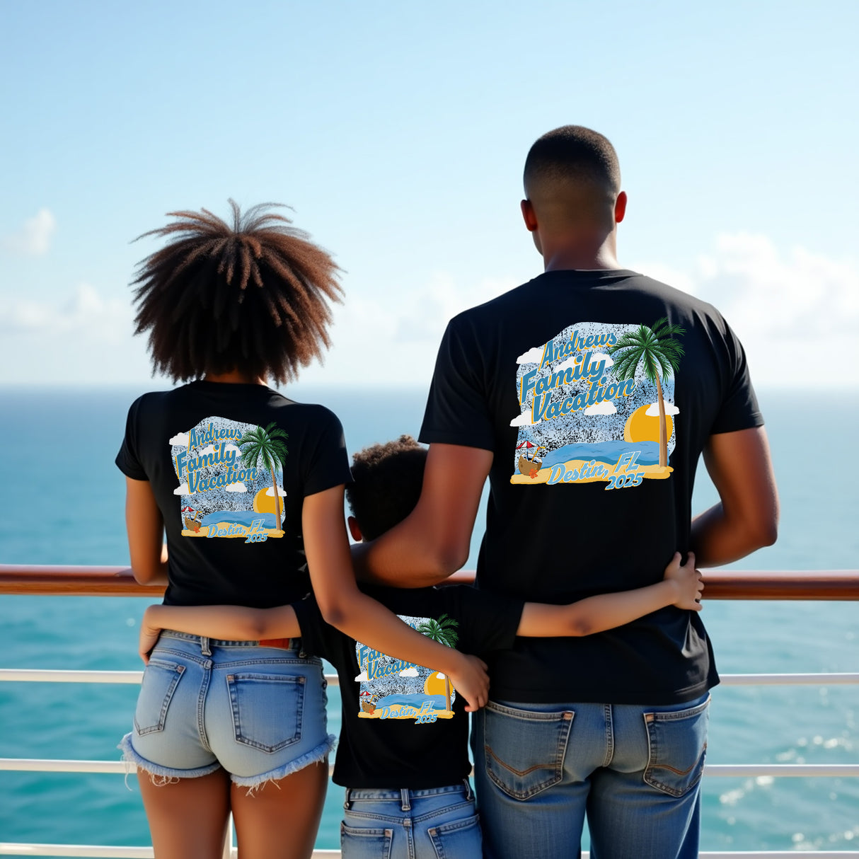 Custom family vacation shirts for kids and adults. The perfect shirt for matching beach photos with family.