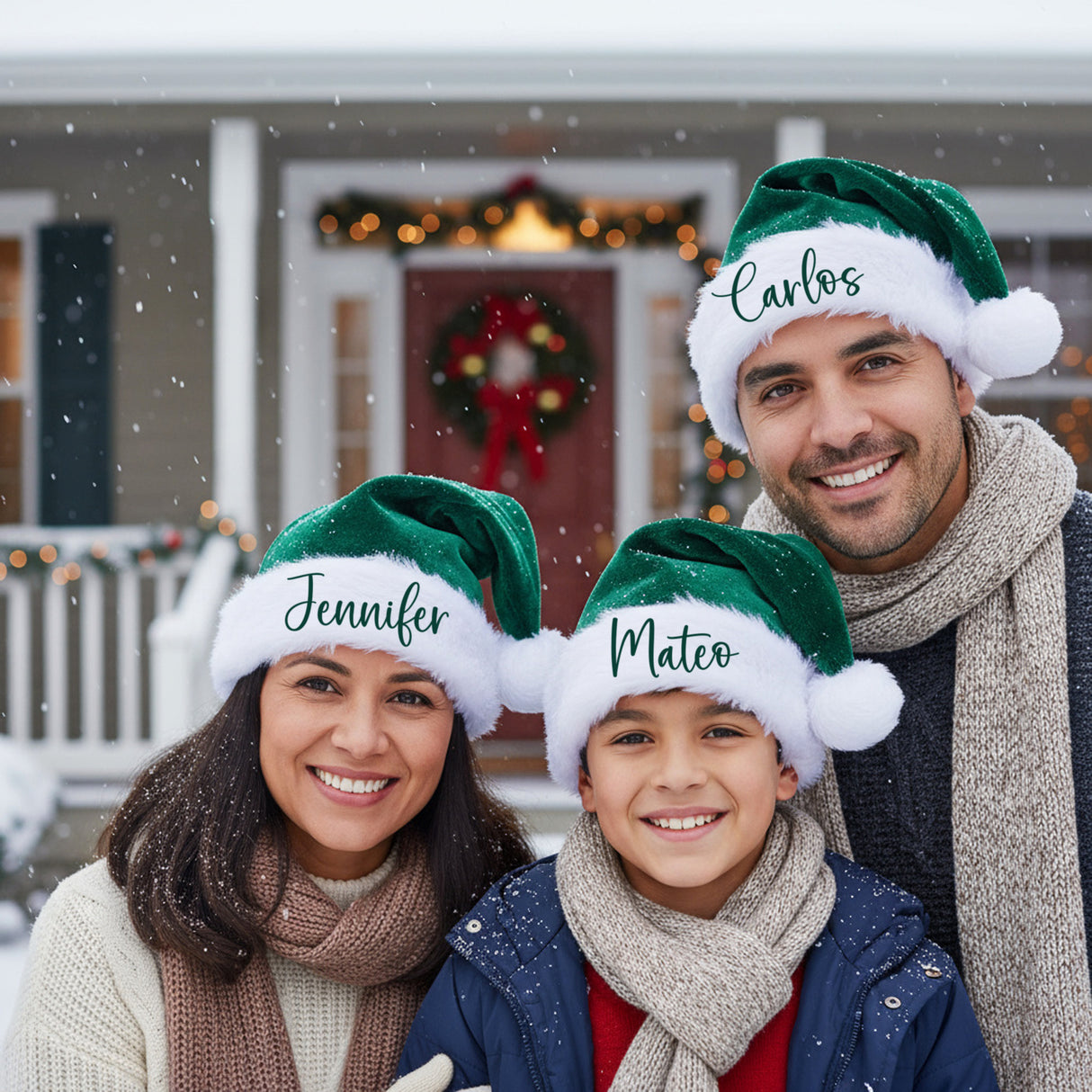 Personalized Santa Hats with Names for Family, Friends & Xmas Parties!