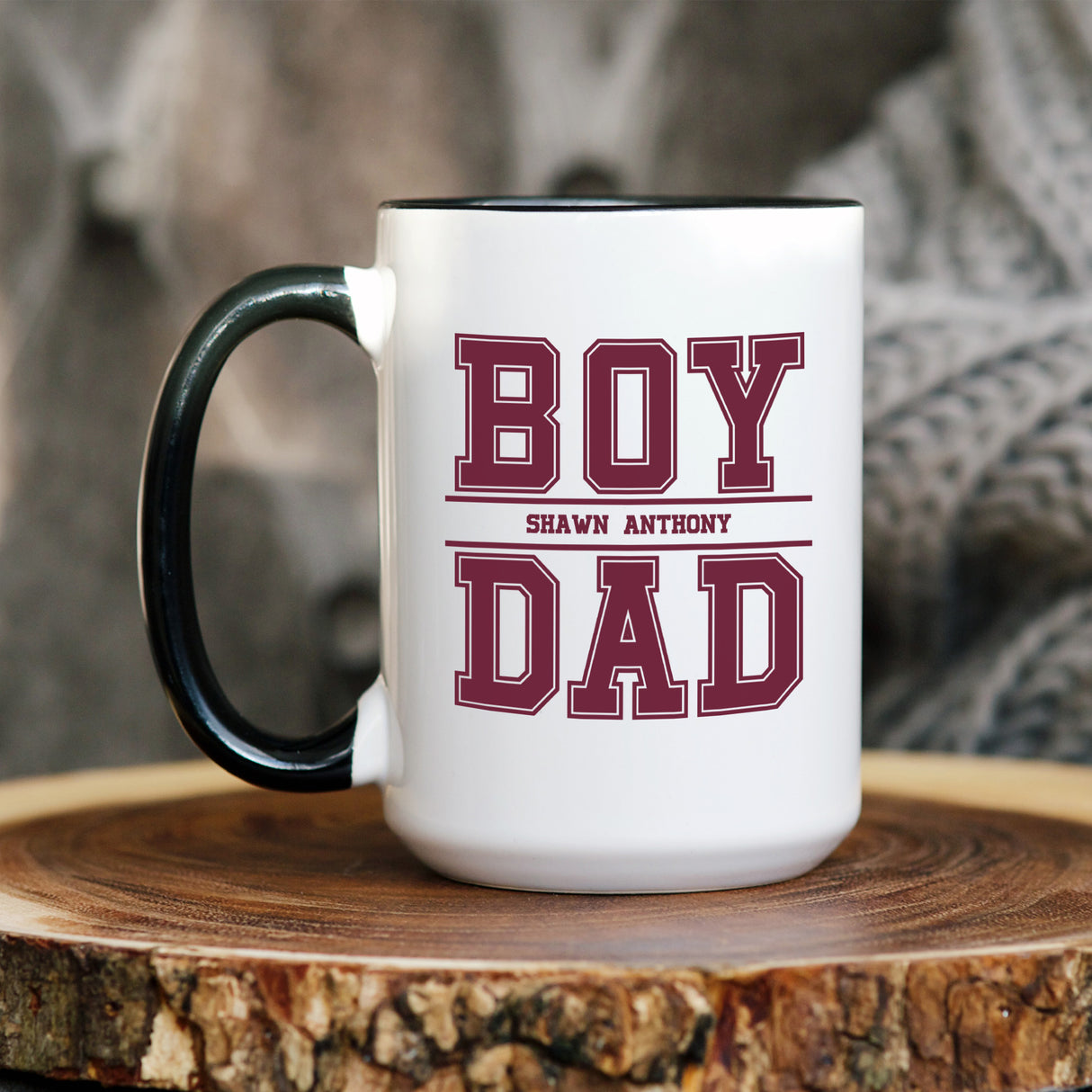 Cute Boy dad custom coffee mug with names of children, perfect for first Father’s Day gift ideas. A meaningful and practical gift for dad.