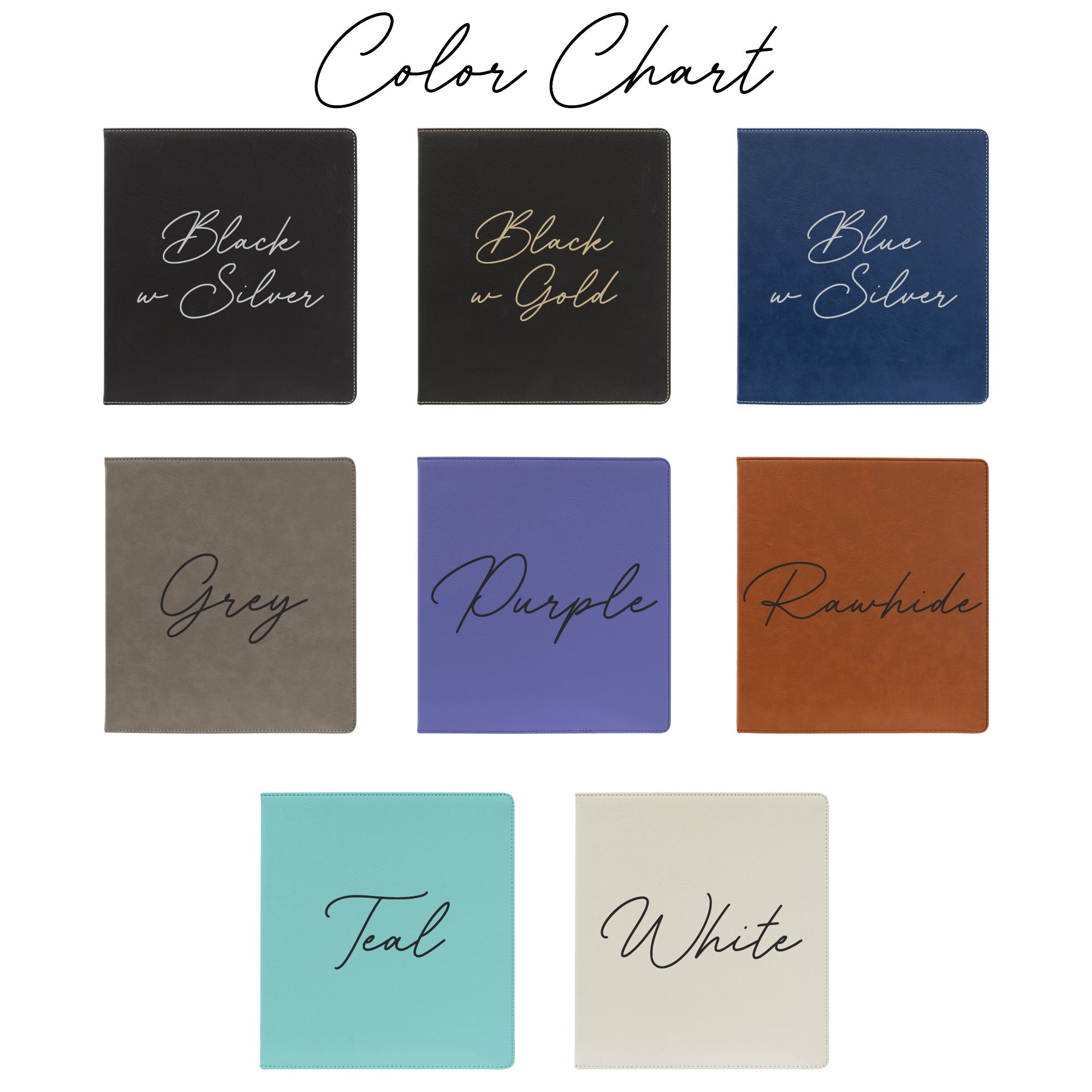 Personalized Binder w Name and Custom Text for Women and Teen Girls, Faux Leather
