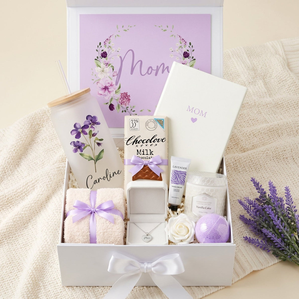 Bloom and Beloved Personalized Gift Box for Mom - Birth Month Flower Tumbler - Gifts Are Blue