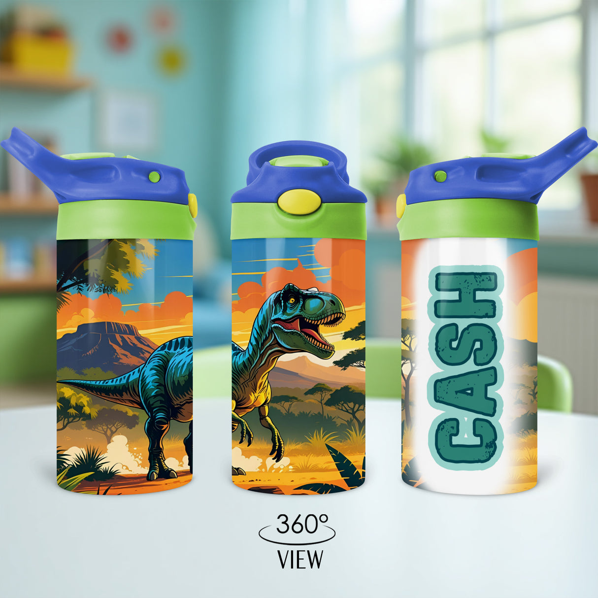 Custom flip top lid with straw for little boys first day of school water bottle custom with name. The perfect back to school gifts.