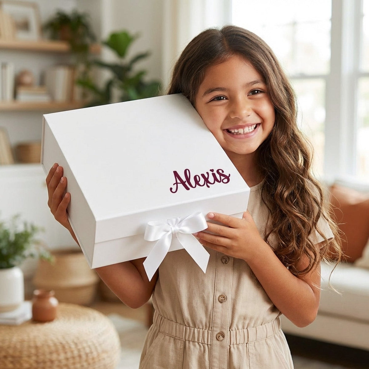 Sweet Pea Flower Girl Proposal Box with Fluffy Slippers & Tumbler - Gifts Are Blue