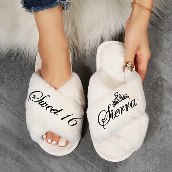 Pretty Sweet Sixteen Robe and Slipper Set Personalized With Name and Date - Gifts Are Blue