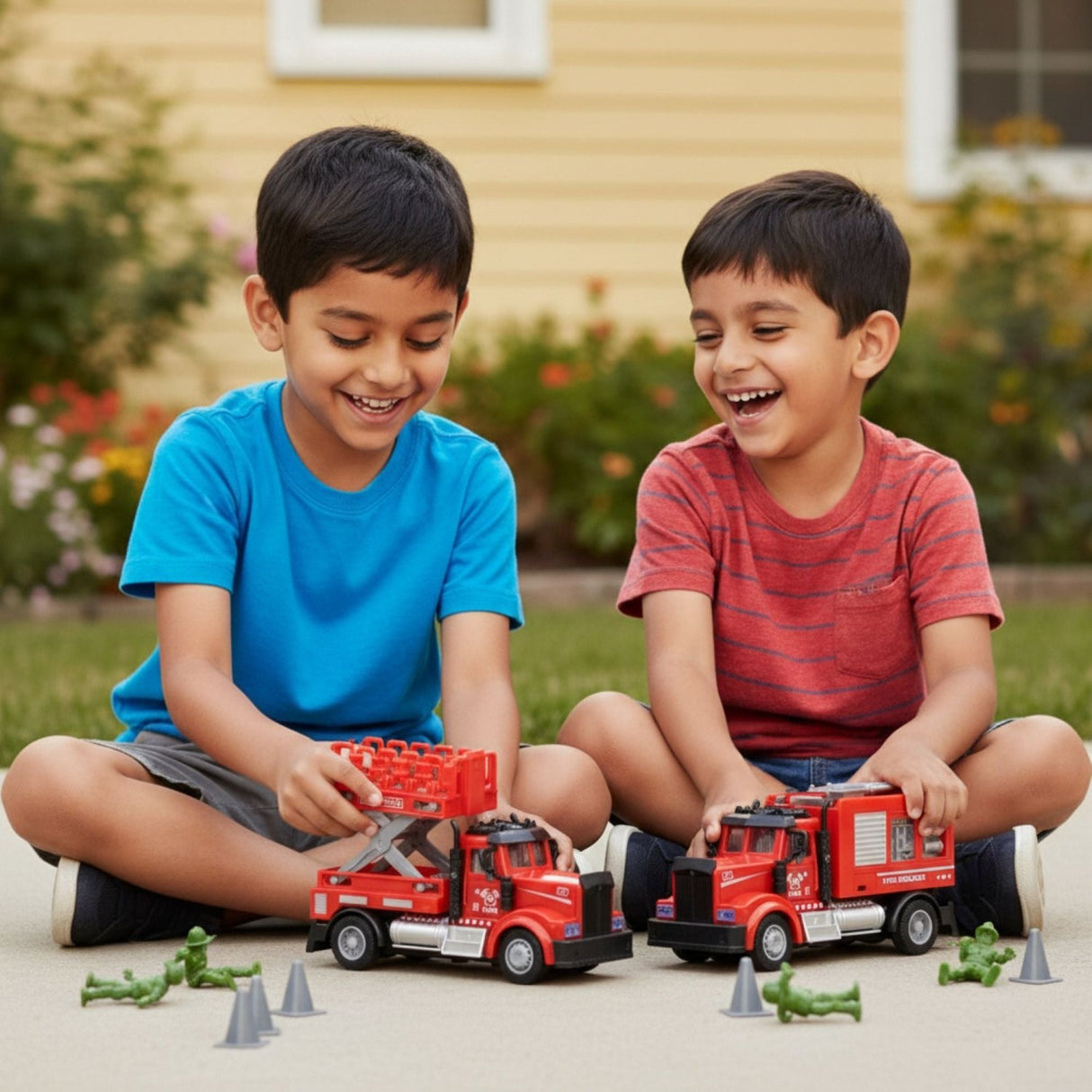 Mini Firefighter Remote Control Trucks - 2 Pack Set - Gifts Are Blue