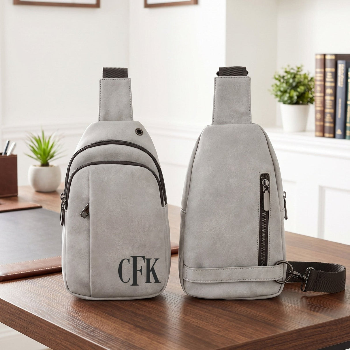 Explorer Custom Sling Bags for Men Engraved with Monogram or Name - Gifts Are Blue