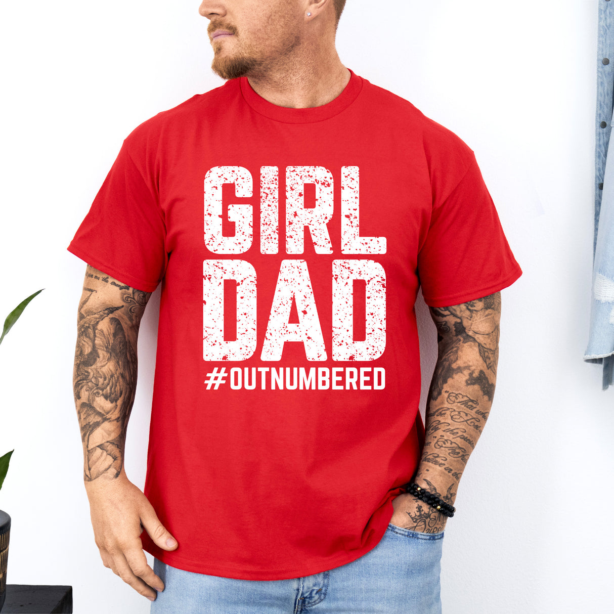 Funny Girl Dad Outnumbered Shirt, Father's Day, Birthday or Christmas Gift for Men