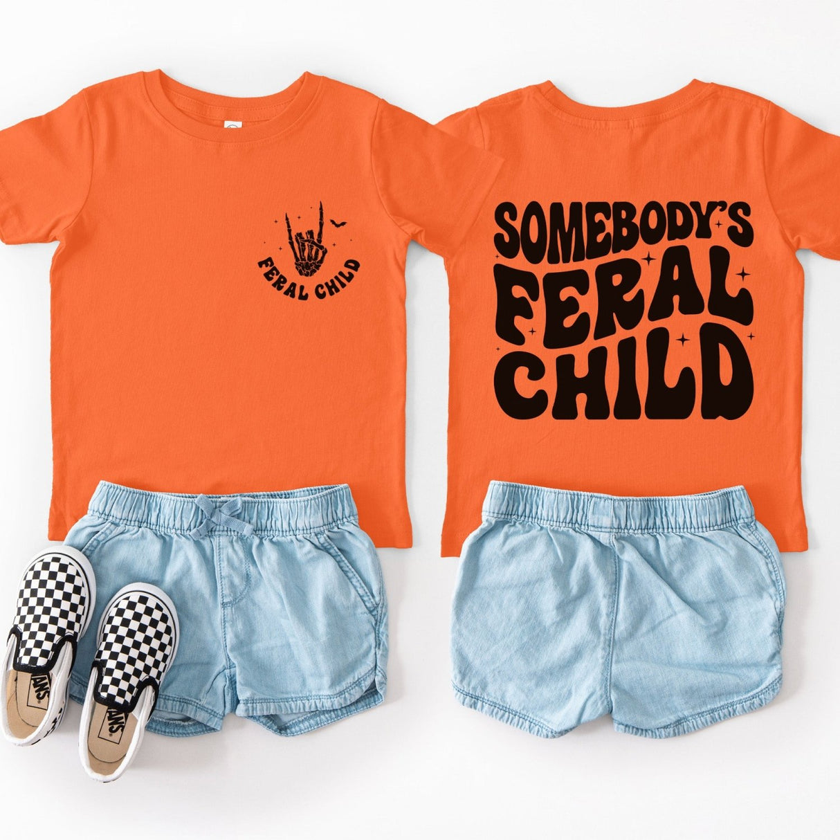 Somebody's Feral Child Shirt for Kids and Teens, Funny Halloween Shirts - Gifts Are Blue