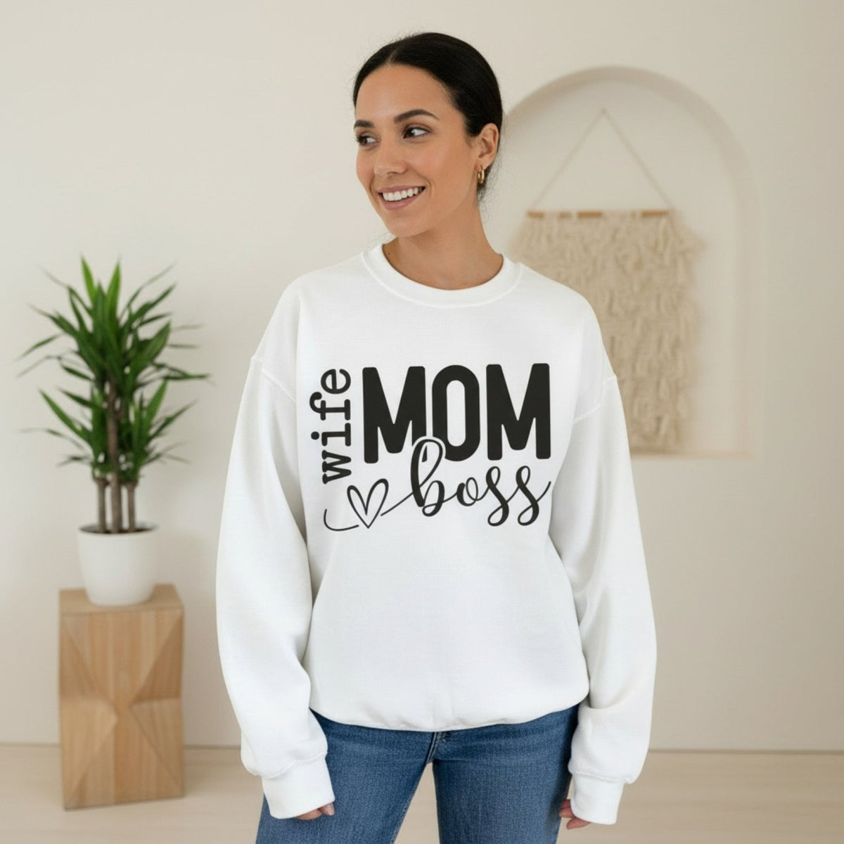 Funny Wife Boss Mom Sweatshirt Gift for Mothers Day - Gifts Are Blue