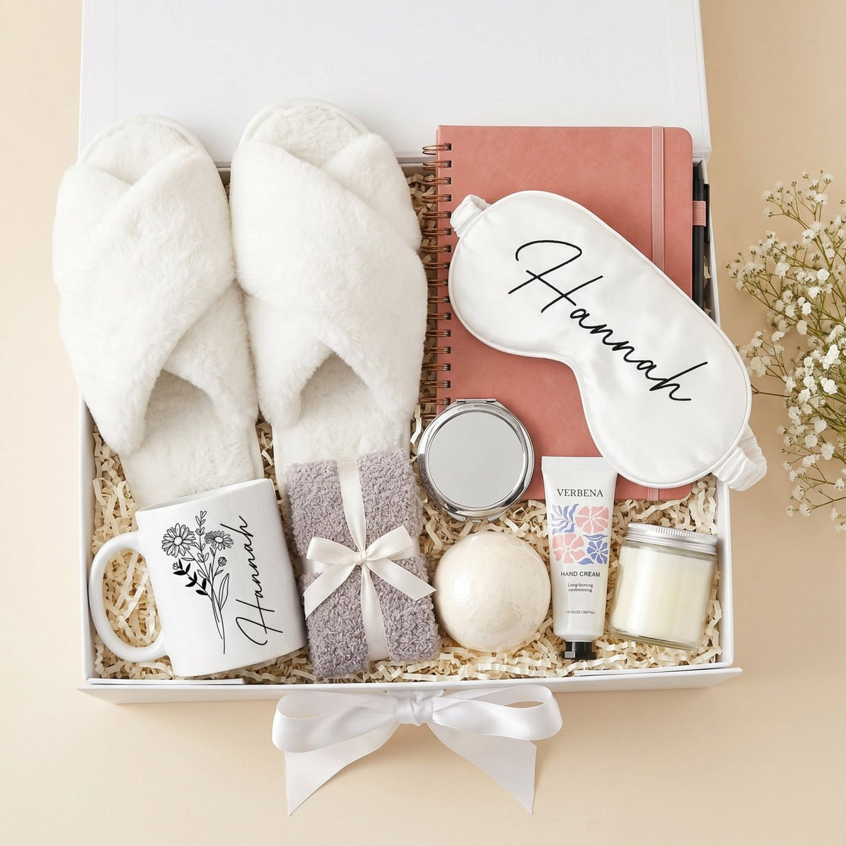 Calm Comfort Gift Set for Women - Custom Mug & Fluffy Slippers - Gifts Are Blue