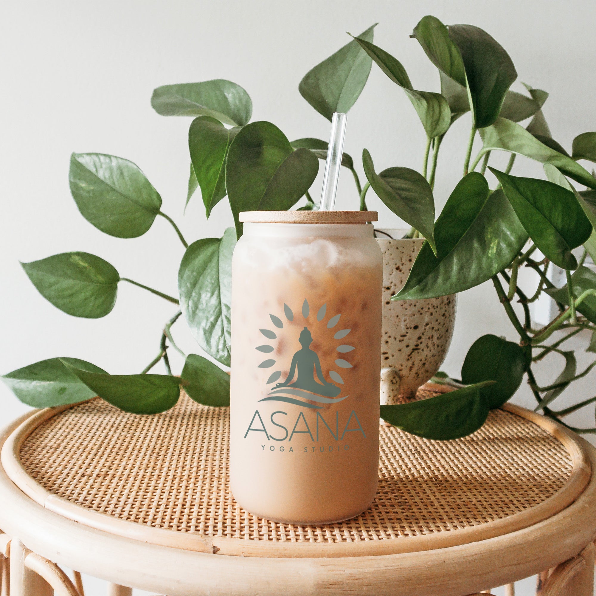 Gifts for employees custom logo. Glass cans for small businesses.