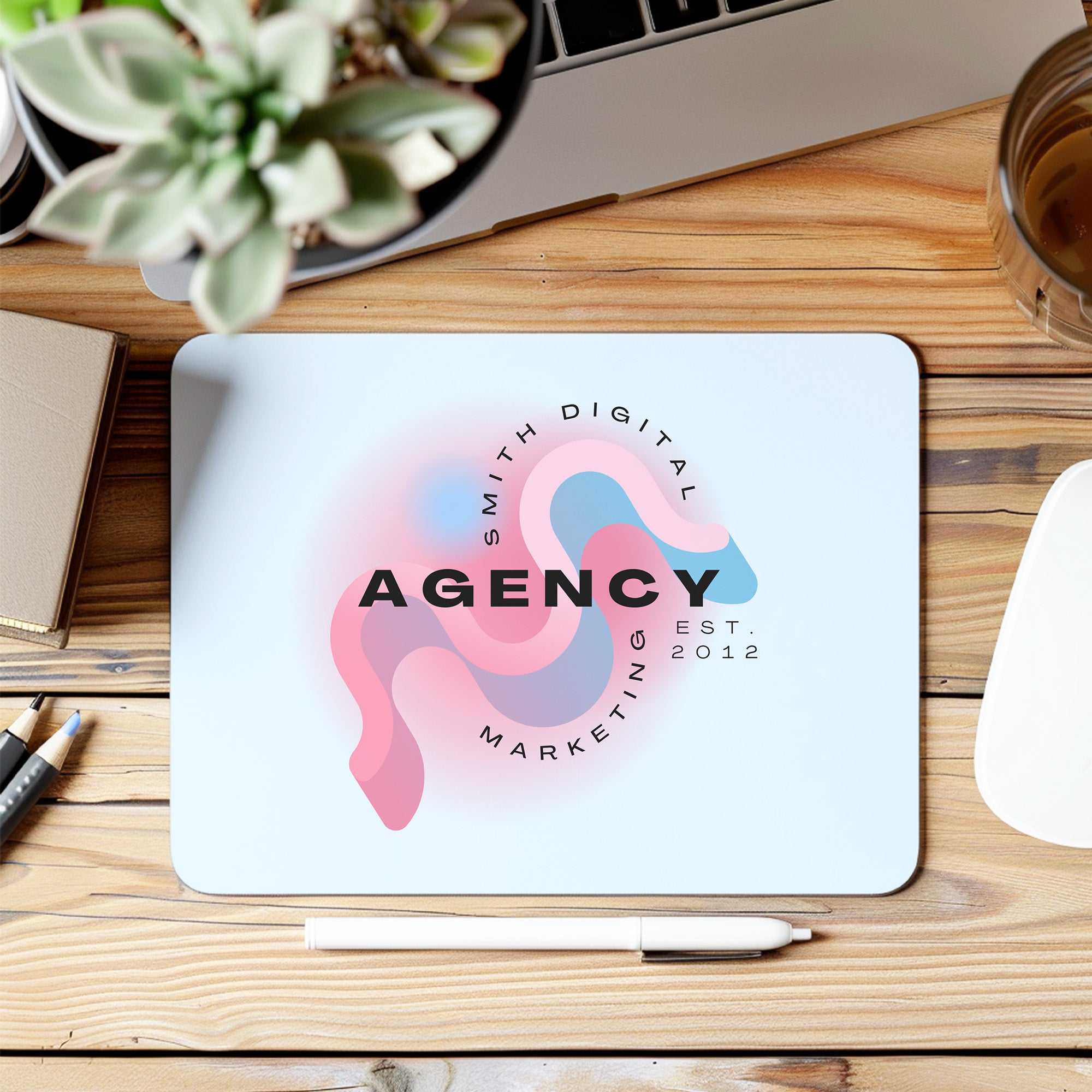 Custom logo mouse pads for corporate and small businesses company.