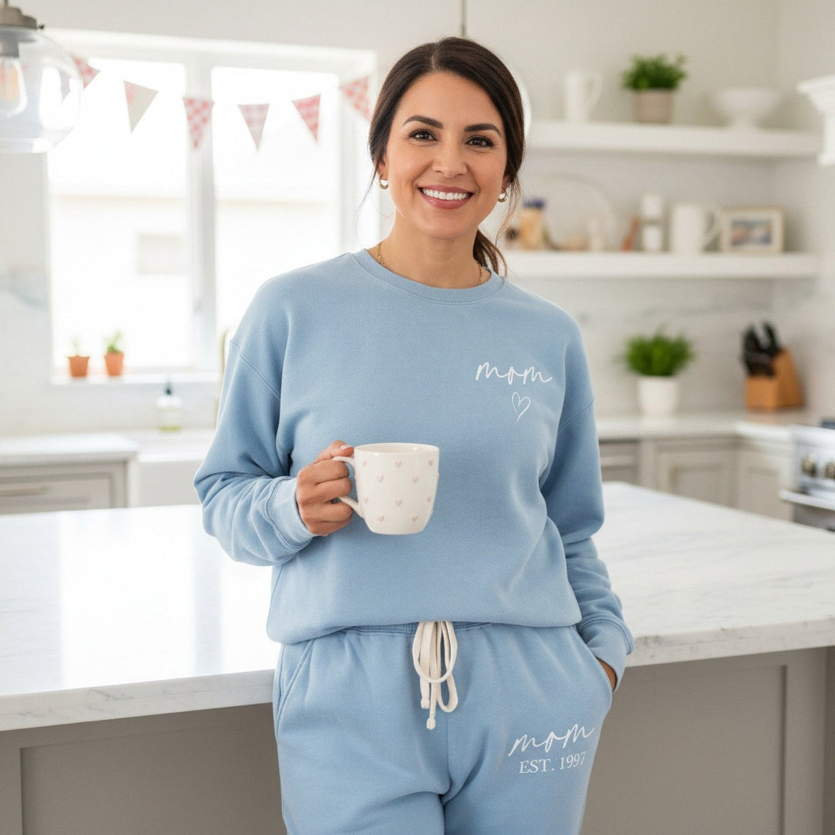 Comfort Colors Personalized Mom Lounge Set, Custom Loungewear Gift for Her and Mother’s Day - Gifts Are Blue