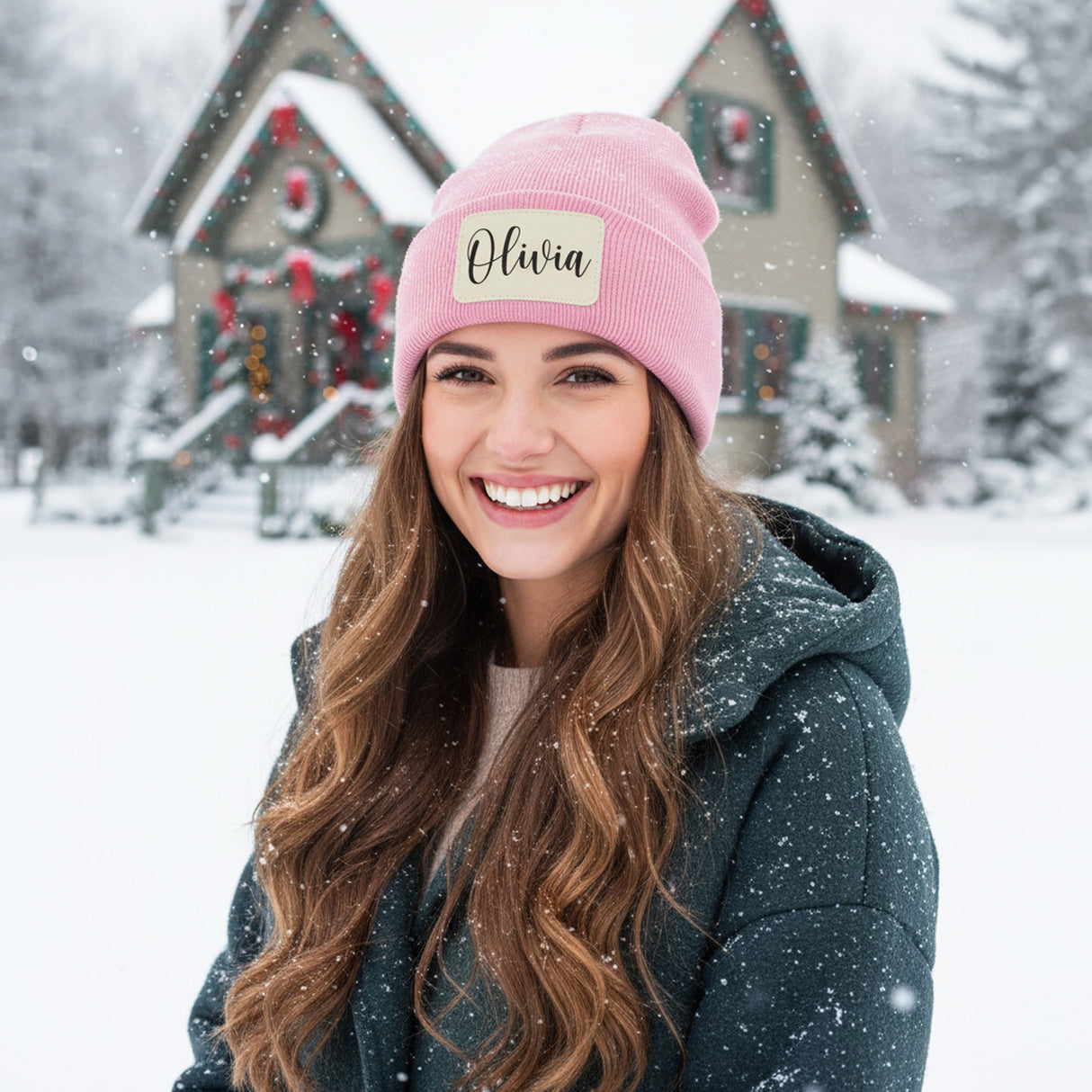 Cuffed Personalized Beanies for Adults with Name, Custom Gifts for Her and Him
