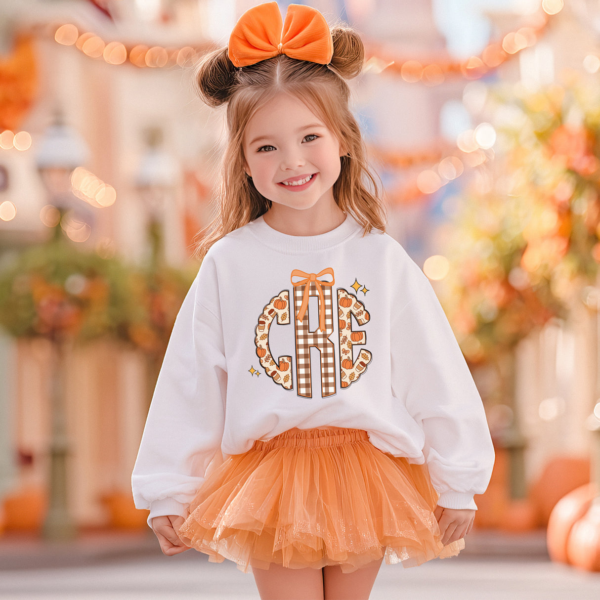 Personalized Fall Monogram Sweatshirts for Girls, Cute Kids Fall Sweaters