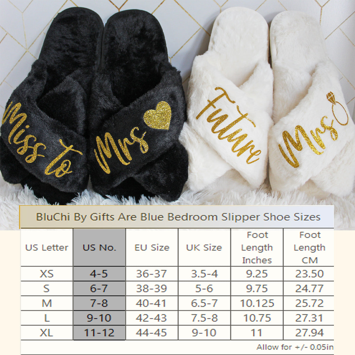 Gold Themed Personalized Engagement Gift Bundle with Slippers for New Fiance