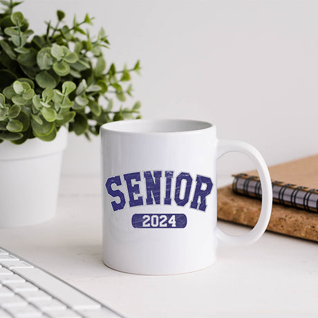 11oz coffee mug with the inscription Senior 2024, perfect for 2024 senior graduates. All SKUs.