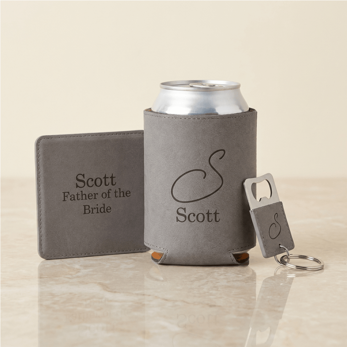3 Piece Personalized Groomsmen Proposal Gift Set - Gifts Are Blue