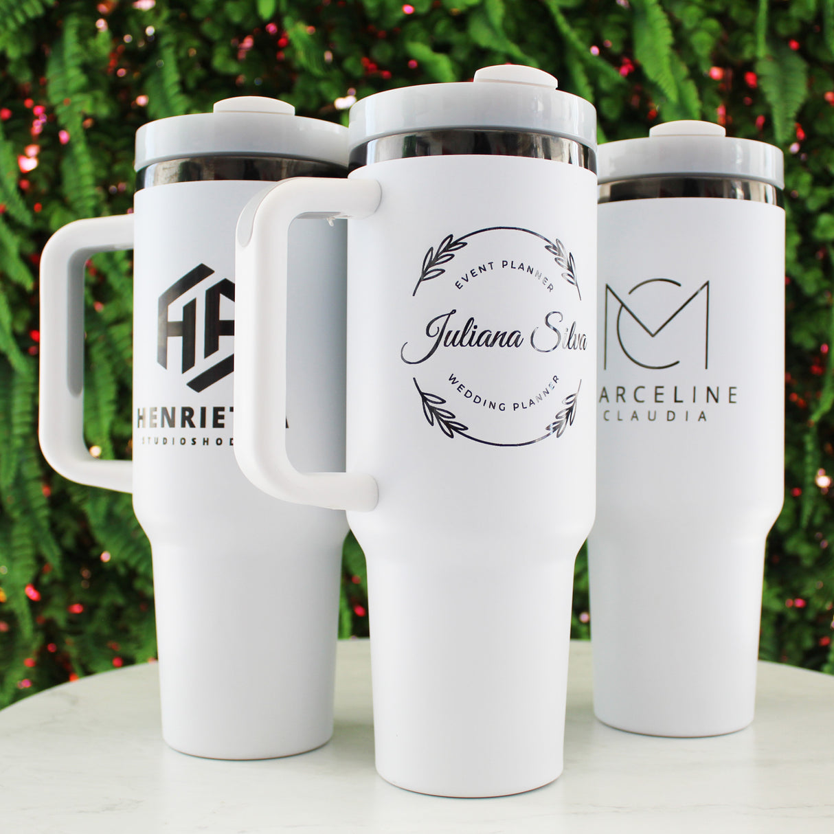 Custom 40oz Black Plated Business Logo Tumblers for Corporate and Small Businesses