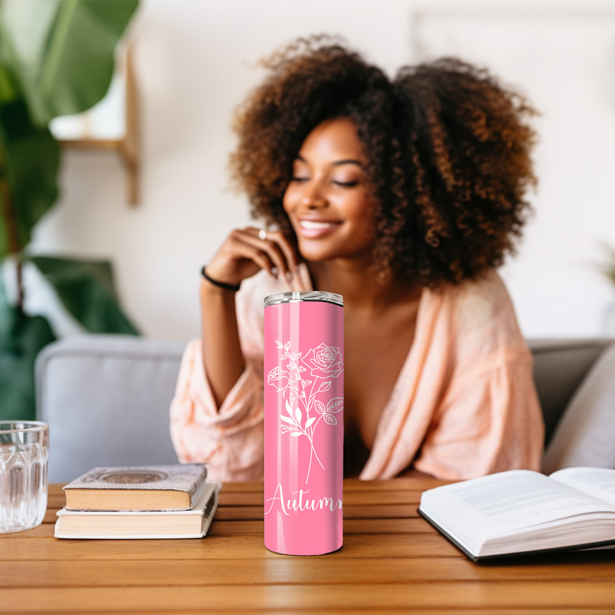 Cute Personalized Birth Flower Tumbler for Bride and Bridesmaids