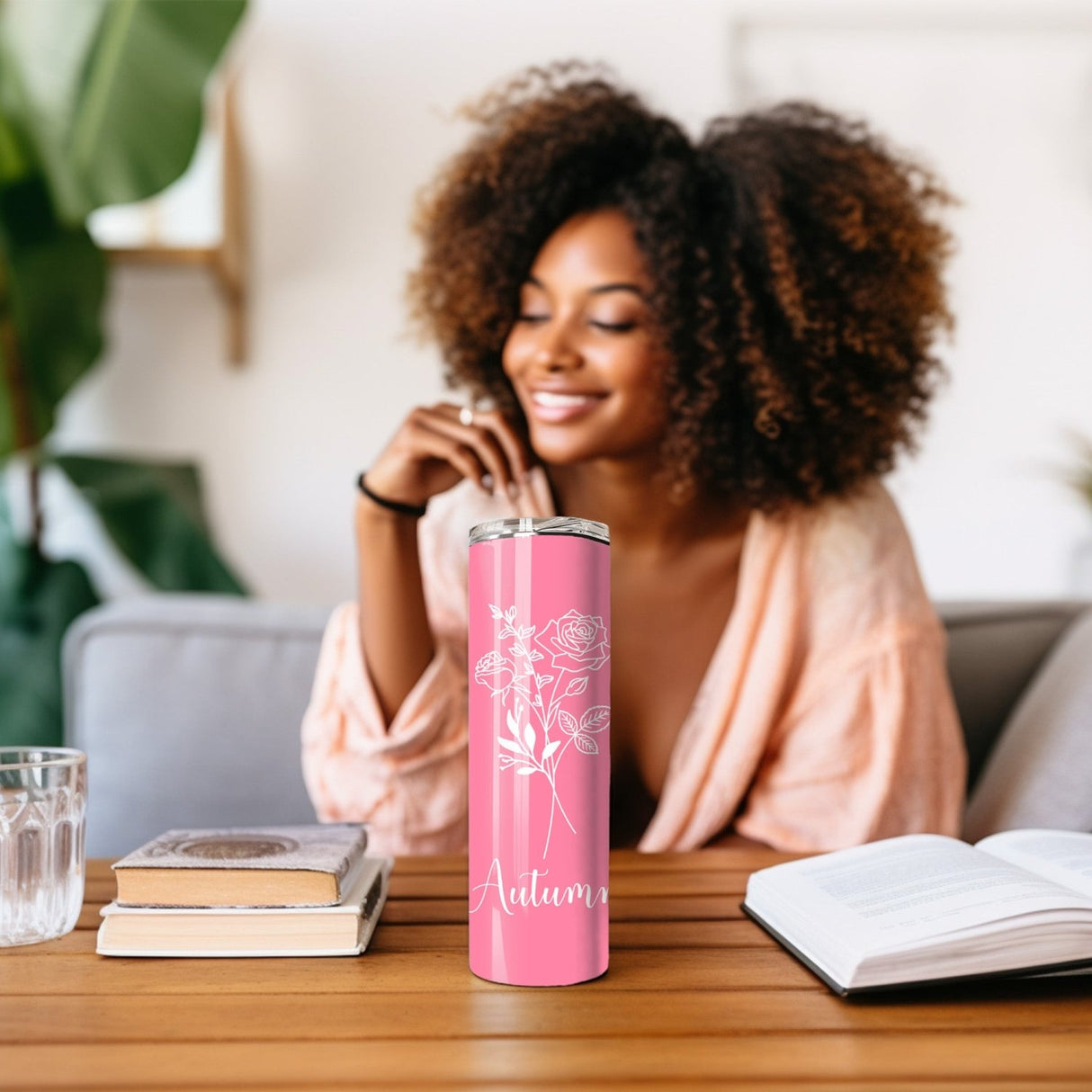 Cute Personalized Birth Flower Tumbler for Bride and Bridesmaids - Gifts Are Blue