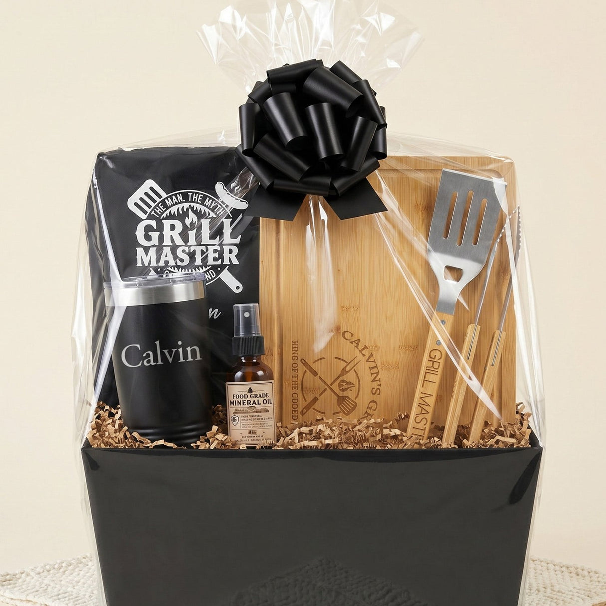 The Ultimate Grill Master BBQ Gift Basket for Men with Custom Cutting Board - Gifts Are Blue
