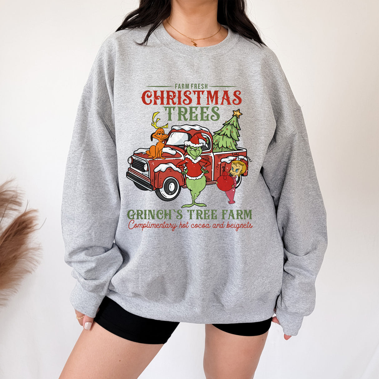 Cute Mystery Grinch Christmas Sweatshirt and 20oz Tumbler Bundle