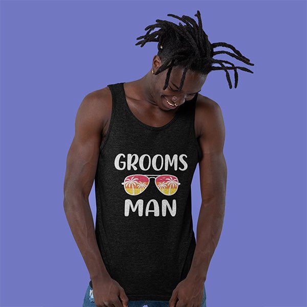 Cool Members of the Groom Shirt with Colorful Sunglasses for Bachelor Party - Gifts Are Blue
