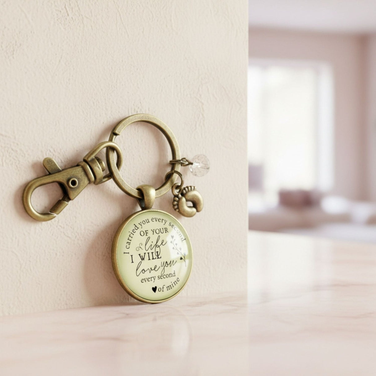 Sentimental Miscarriage Gift for Mom - I Carried You Every Second of Your Life - Keychain - Gifts Are Blue