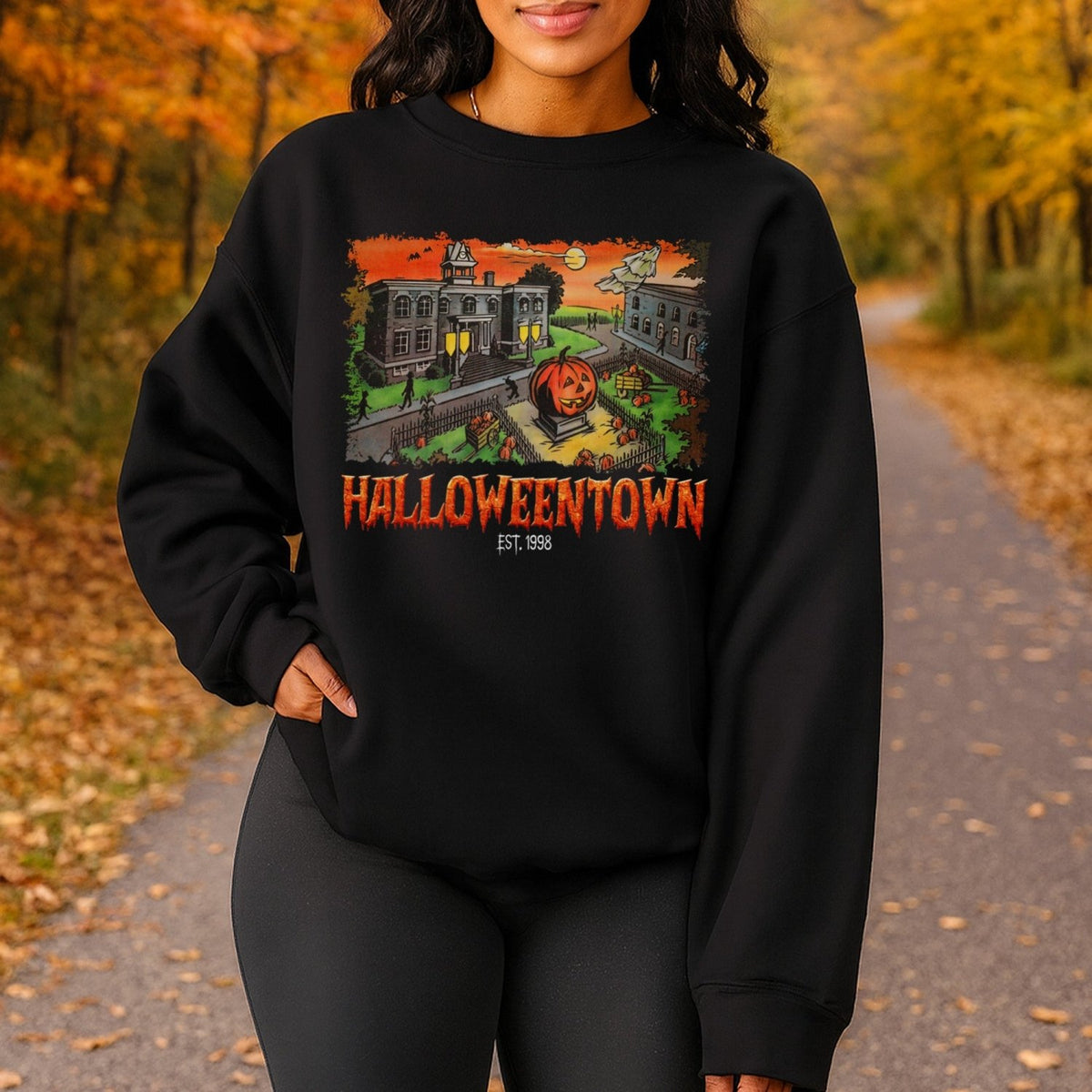 Vintage Halloweentown Sweatshirt for Adults and Teens with Several Colors - Gifts Are Blue