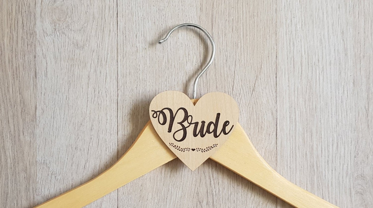 Personalized Bride Heart Shaped Hanger for Wedding Day - Gifts Are Blue